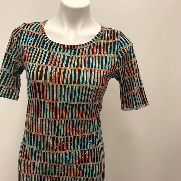 LuLaRoe Julia Print Short Sleeve Dress Sz. S - Picture 12 of 14